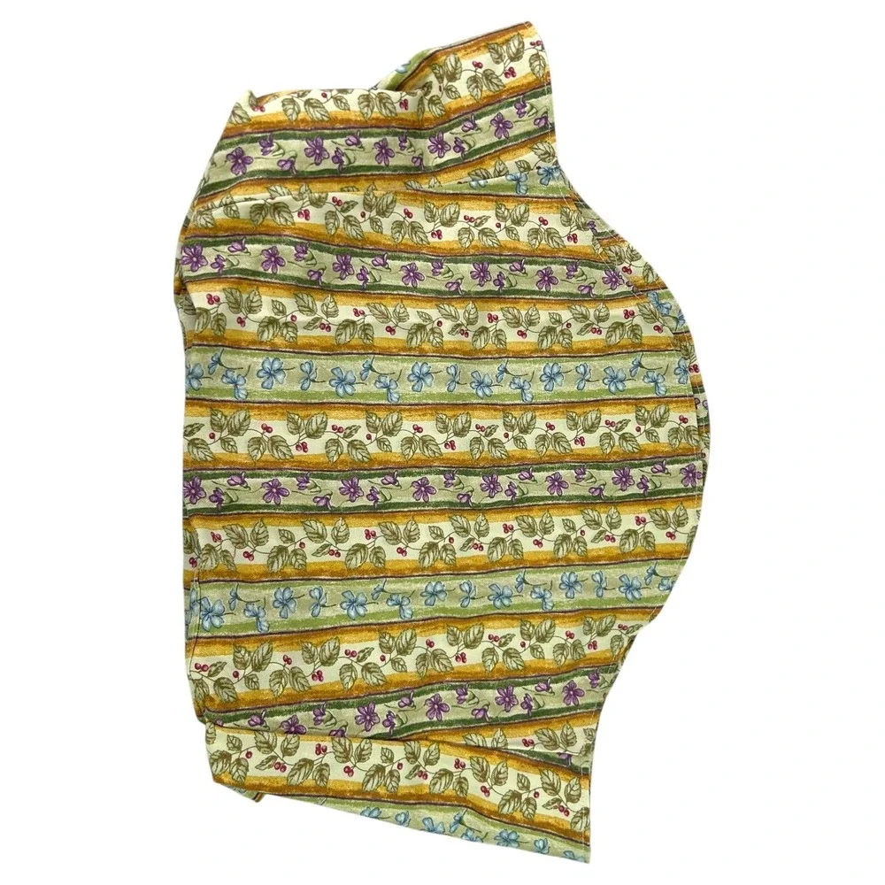 Longaberger Botanical Fields Stripe Fabric Liner Only For Library Basket New